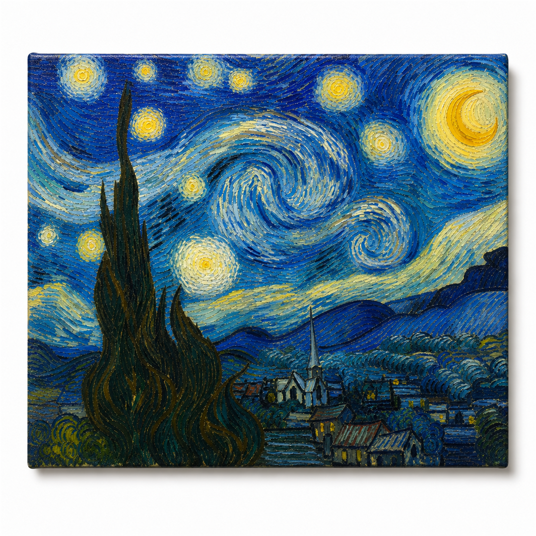 Noche estrellada — lienzo terminado