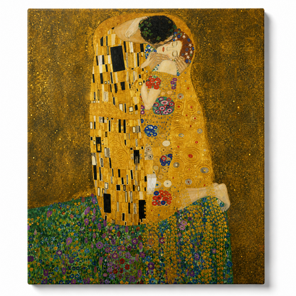 El beso de Klimt — lienzo terminado