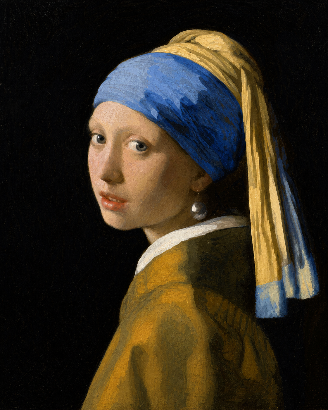 La joven de la perla — diseño del lienzo para pintar por números