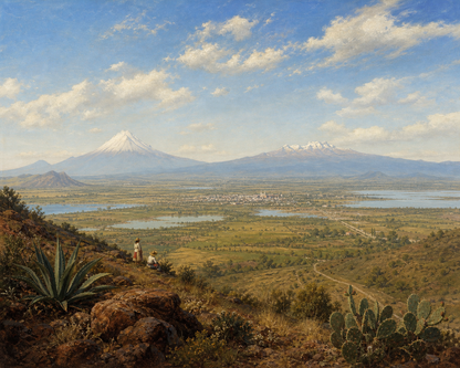 Valle de México — diseño del lienzo para pintar por números