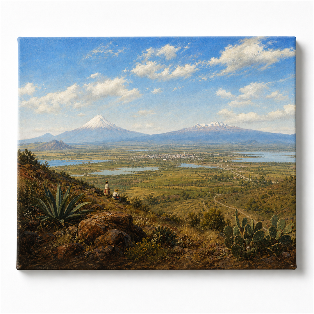 Valle de México — lienzo terminado