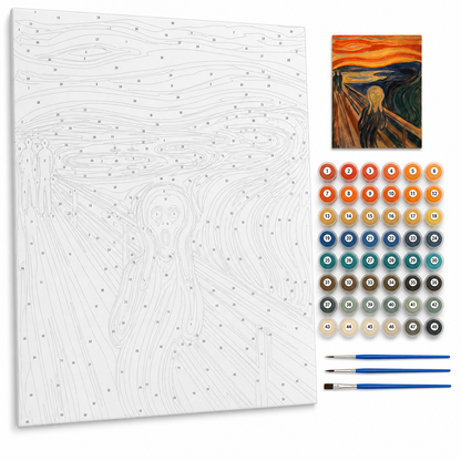 El grito — kit con lienzo numerado, pinturas y pinceles