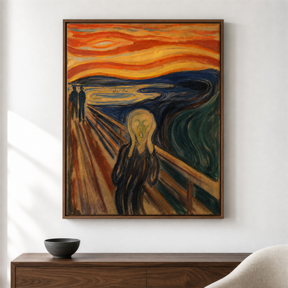 El grito — el cuadro terminado colgado en la pared