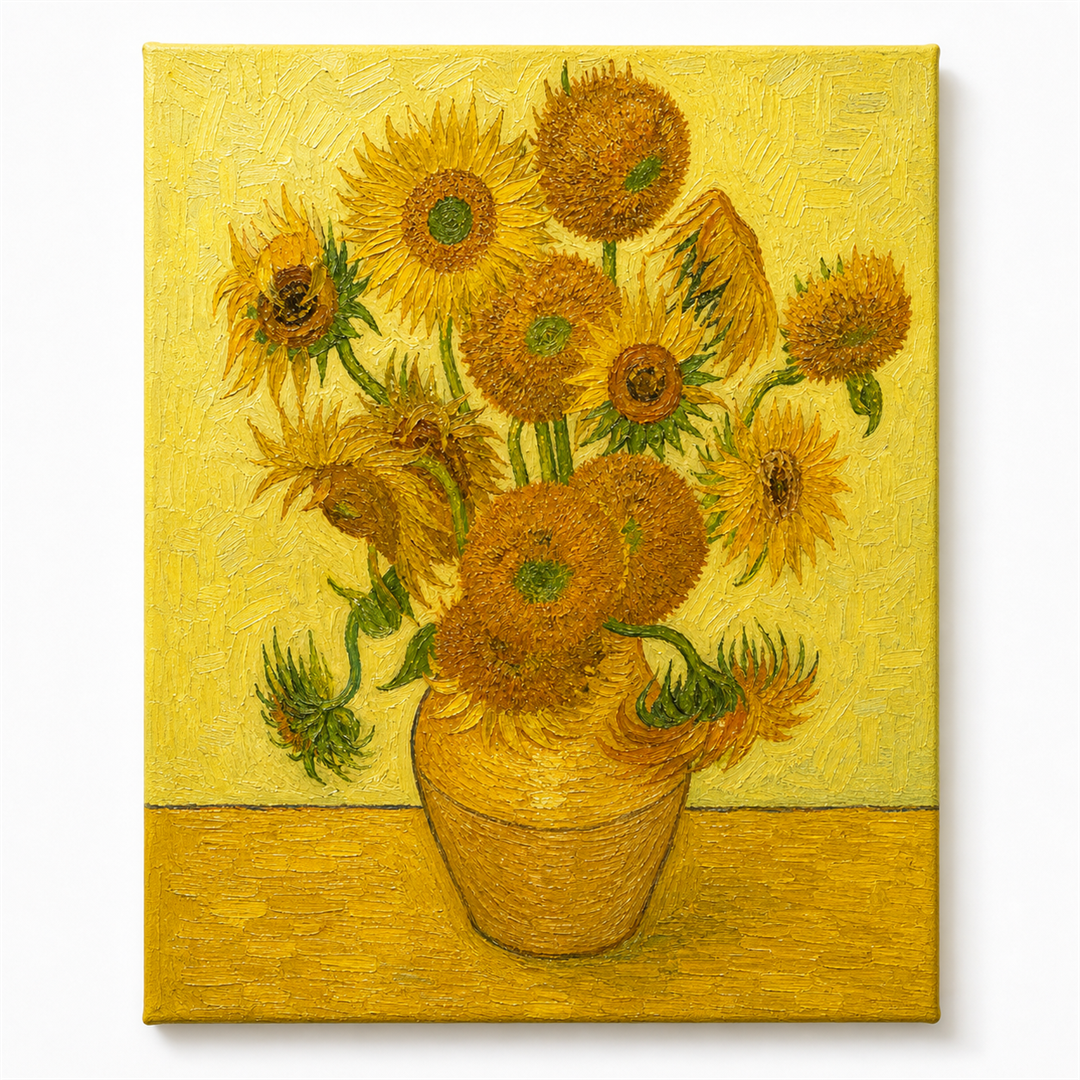 Girasoles de Van Gogh — lienzo terminado