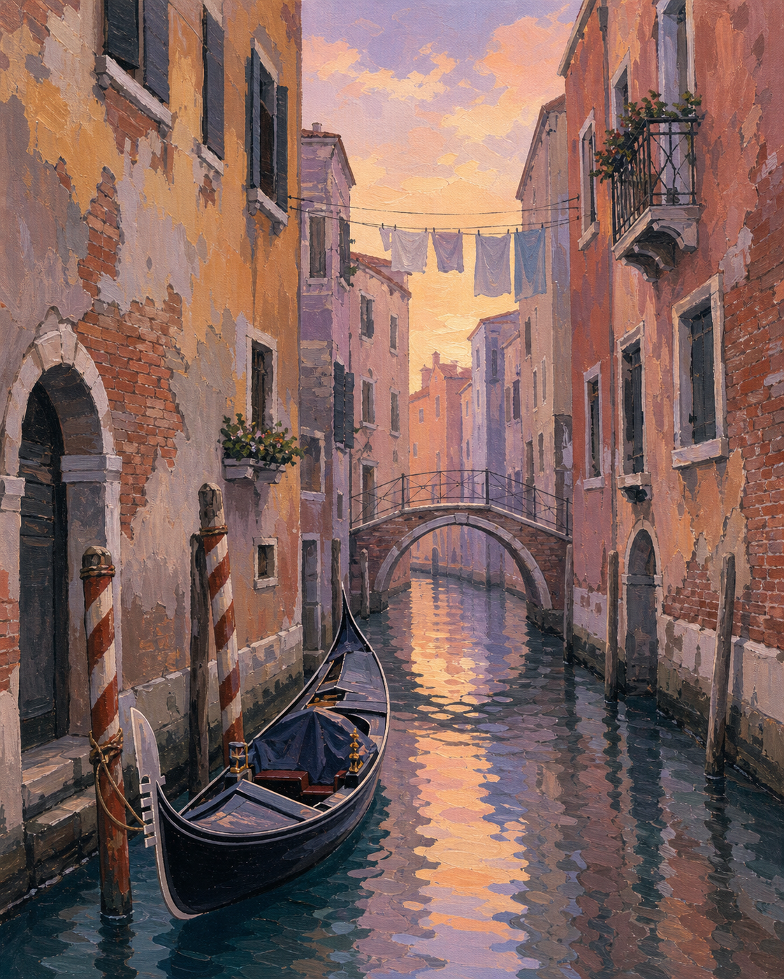 Canales de Venecia — diseño del lienzo para pintar por números