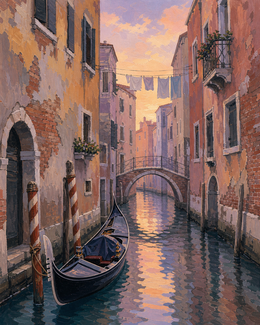 Canales de Venecia — diseño del lienzo para pintar por números