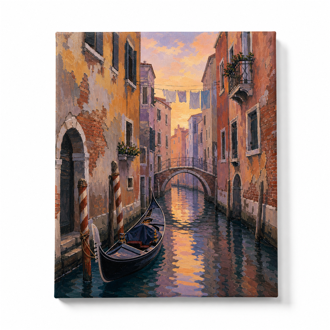 Canales de Venecia — lienzo terminado