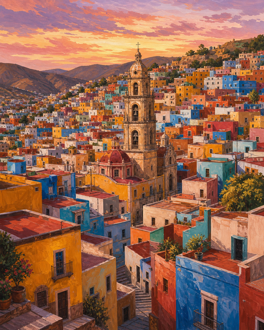 Guanajuato de colores — diseño del lienzo para pintar por números