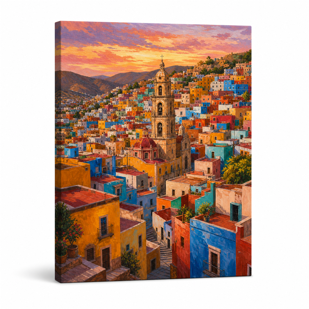 Guanajuato de colores — lienzo terminado