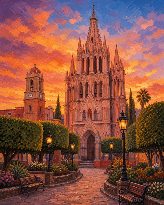San Miguel de Allende — diseño del lienzo para pintar por números