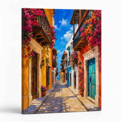 Cartagena colonial — lienzo terminado