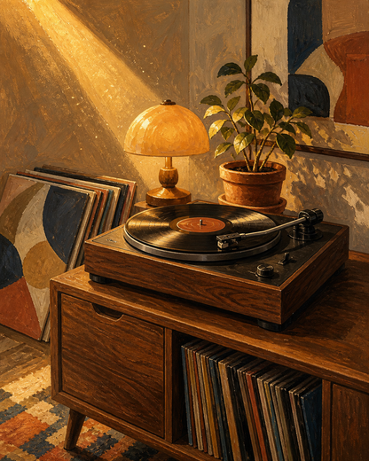 Vinilos y tardes largas — diseño del lienzo para pintar por números