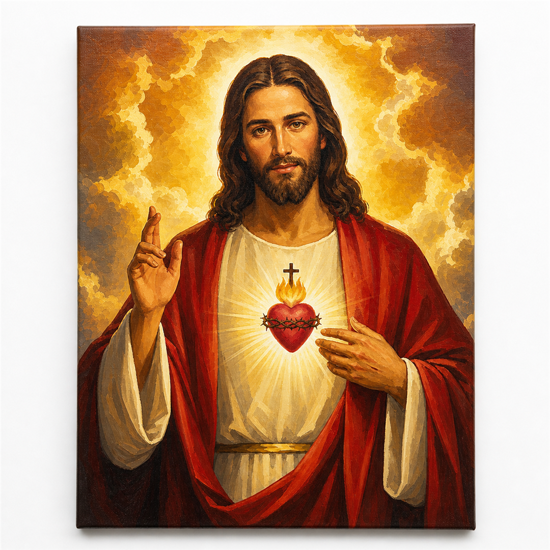 Sagrado Corazón — lienzo terminado