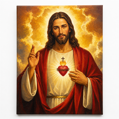 Sagrado Corazón — lienzo terminado