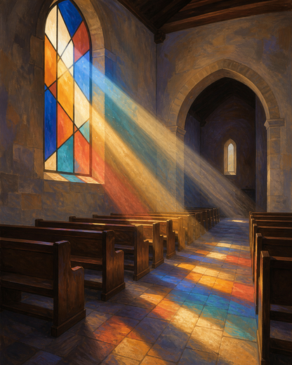 Luz de vitral — diseño del lienzo para pintar por números