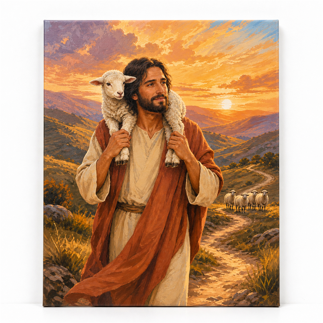 El buen pastor — lienzo terminado