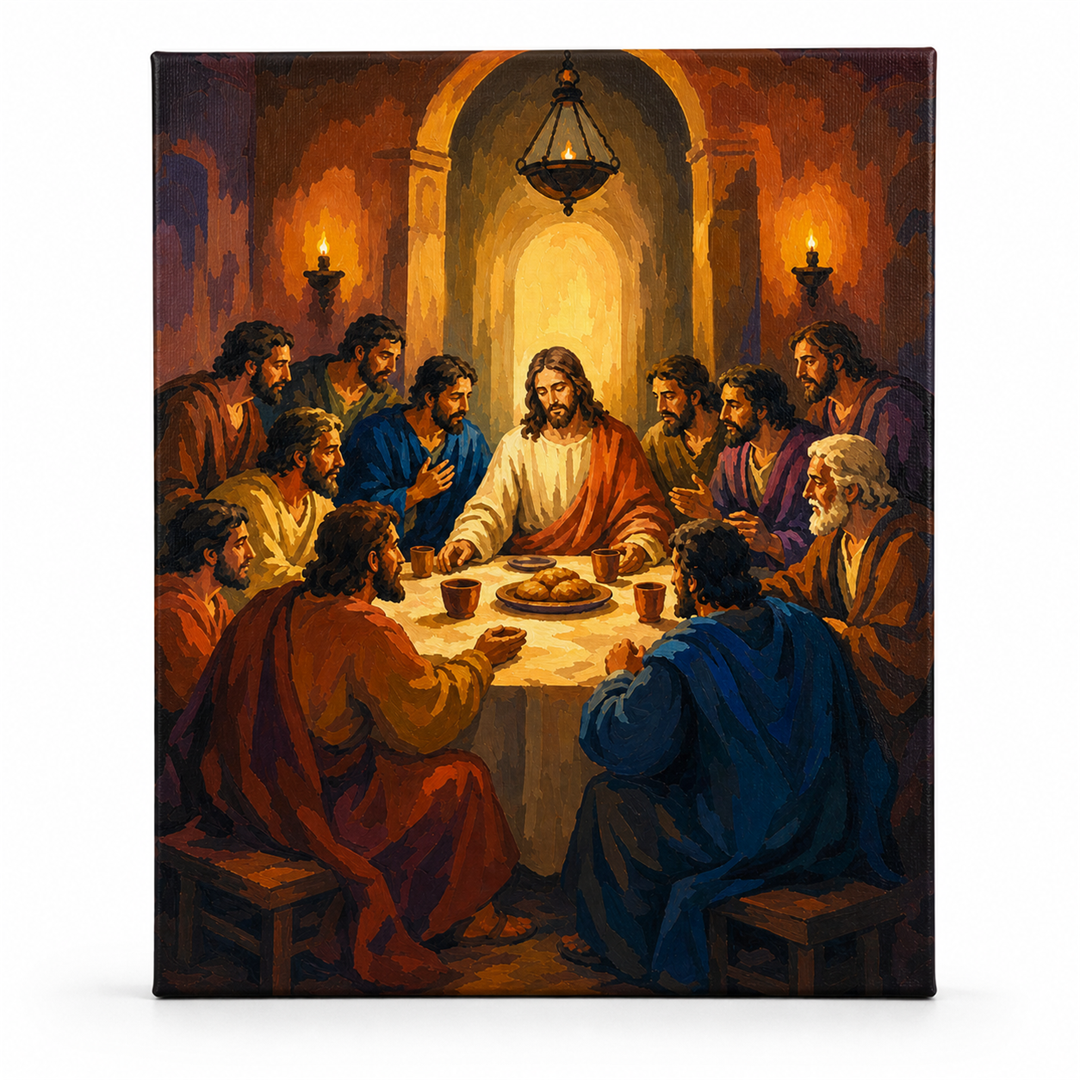 Última cena — lienzo terminado