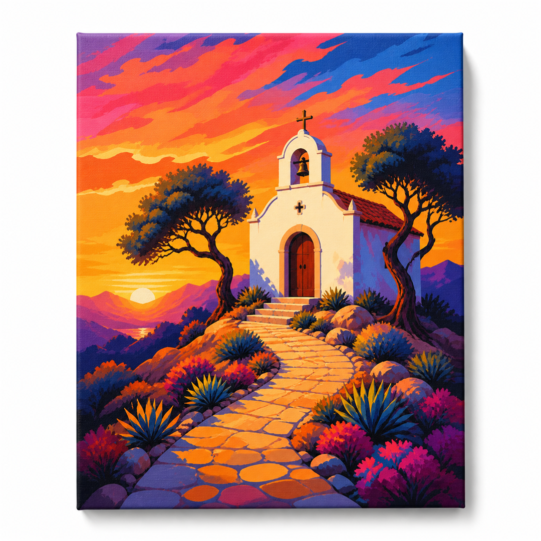 Capilla del cerro — lienzo terminado